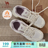 骆驼（CAMEL）漫游复古慢跑鞋女加绒运动鞋子 K23S09L7014A 米白/香芋紫 37