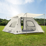 骆驼熊猫联名帐篷户外全自动速开帐露营防雨防晒天幕帐 米白色2070