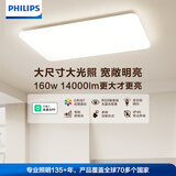 飞利浦吸顶灯客厅卧室超薄全光谱自建房大空间照明灯具小白灯新款包安装 小白灯160W+超万级流明+智能控制+全光谱智能调光调色