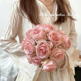 京东鲜花7支安娜玫瑰花仿真花假花餐桌客厅装饰花艺摆件手捧花摄影拍照