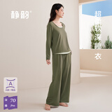 静韵【秦岚同款 深睡衣70】静韵超柔软睡衣女款春夏季带胸垫家居服男