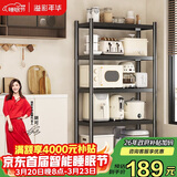 溢彩年华厨房置物架落地货架收纳储物架客厅阳台置物【60*40*175cm】6139