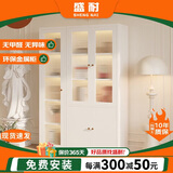 盛耐书房钢制长虹玻璃书柜储物柜儿童玩具收纳柜阳台卧室带门书架组合