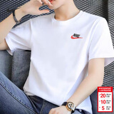 耐克（NIKE）T恤男士 2026新款夏季宽松休闲运动健身圆领透气半袖全棉跑步短袖 热推/小标/白色 2XL (185/100A)