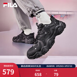 FILA 斐乐猫爪鞋4代女鞋老爹鞋情侣运动鞋复古时尚休闲鞋网面透气 【男款】黑-BK 43
