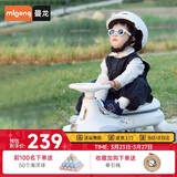 曼龙扭扭车1-3-6岁防侧翻大人可坐儿童溜溜车音乐摇摇车 云母白