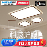 视贝（SEEBEST） 卧室灯吸顶灯客厅水晶灯餐厅圆灯顶灯轻奢灯具套餐小爱同学 24W 10㎡内适用 直径40cm 三档调光