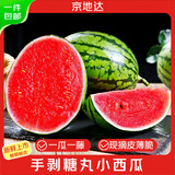 京地达安徽糖丸小西瓜 净重3-4斤1-2枚 早春红玉手剥2K 源头直发包邮