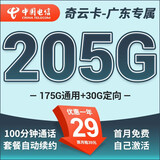 中国电信流量卡 纯上网电信流量卡5G4G电信卡手机卡电话卡手机卡流量卡上网卡 只发广东-奇云卡29元205G+100分钟