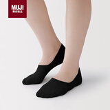 MUJI脚跟带防滑 薄款 隐形船袜 黑色 均码 23-25cm