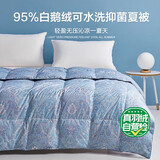 博洋家纺羽绒被抑菌可水洗95%白鹅绒被子被芯空调被160g填充150*210cm