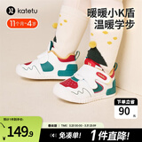 卡特兔宝宝学步鞋小K盾春季男童婴儿鞋儿童鞋1-3岁软底女童机能鞋 白绿红-加绒 23 内长14.0cm 脚长13.0-13.5