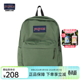 JANSPORT杰斯伯书包轻便双肩包男女旅行包简约背包电脑包学生校园 4QUTKM1军绿色-带侧边袋