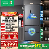 容声方糖515L法式四开门冰箱双系统双循环超薄零嵌入式一级能效风冷无霜灰BCD-515P60FZMAD国家补贴