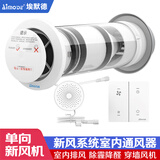 埃默德新风机新风系统 家用新风系统PM2.5过滤墙体式通风器不锈钢pvc智能除甲醛机 110墙式新风机带PM2.5过滤全套【随意贴款】