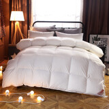 100%全棉羽绒被被壳被套纯棉防钻绒钻毛自充绒半成品内胆套面料 纯棉白色-拉链口 150*200cm