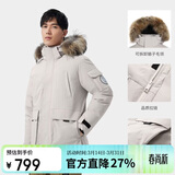 骆驼（CAMEL）户外极寒派克工装毛领情侣款羽绒服保暖加厚中长款外套