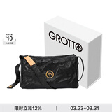 GROTTO个乐黑石包经典大容量植鞣绵羊皮单肩斜挎通勤软包男女款礼物 黑石M（金标）