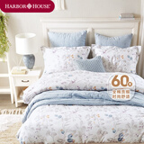 Harbor House 美式全棉四件套被套床单贡缎环保印花纯棉缎纹床上用品Amara 自然水彩风-全棉贡缎 60支 1.8米床 床单款 （被套220*240cm）