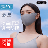 立体款防晒口罩女高颜值遮阳百搭显脸小薄款透气夏季冰丝防晒 深灰色