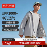 京东京造新款冰丝防晒衣轻薄透气春夏薄外套户外冲锋运动夹克 浅灰色 XL