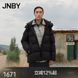 江南布衣（JNBY）【90白鸭绒】商场同款25冬新品连帽宽松A字版型羽绒服女5X0C10110 001/本黑 S