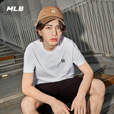 MLB短袖T恤男女百搭休闲经典纯色圆领3ATSB0153-50WHS-XXL