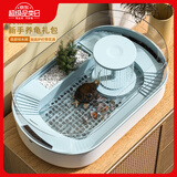 憨憨宠 乌龟缸专用 鱼缸带晒台大号生态养龟缸乌龟爬宠饲养箱养乌龟盆 大号带花洒尊享套餐52*32*19.5CM