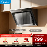 美的（Midea）抽吸排油烟机 家用大吸力侧吸式油烟机上门安装以旧换新出租房屋脱排烟机CXW-200-J30