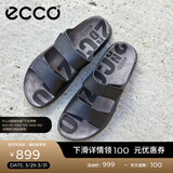 爱步（ECCO）拖鞋男 魔术贴勃肯鞋男士男鞋凉鞋外穿一字带拖鞋 科摩500904 黑色50090401001 44