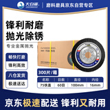 大白鲨（BIGWHITESHARK）百叶片100型角磨机专用百叶轮抛光轮用砂布轮 铁盖60目【300片】