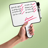 得力双面手持直播小白板 一体握把可擦写直播间提示板写字板儿童家用教学黑板留言记事20×16cm小号