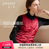 金三塔商场同款金三塔保暖内衣女绗缝冬保暖背心马甲上装 圆领-酒红 M