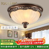 韬齐 欧式吸顶灯客厅现代简约主卧室灯美式阳台灯具 J2003-中号 直径35CM 配单色LED灯泡