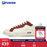 FILA FUSION斐乐女鞋帆布鞋女 低帮板鞋POP轻质帆布鞋休闲运动鞋女 奶白/烧砖红-GF 36.5