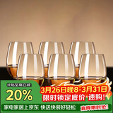 青苹果水晶玻璃白兰地洋酒杯440ml6只 玻璃冷水杯饮料杯烈酒杯威士忌杯