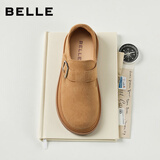 百丽厚底增高休闲女鞋一脚蹬懒人勃肯鞋JD009DM5 棕单里 37
