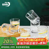 青苹果耐热玻璃水杯咖啡杯220ml6只 家用冰川锤纹茶杯洋酒杯啤酒杯