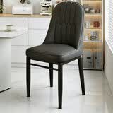 虞萌馨迪现代轻奢靠背椅子餐椅休闲椅咖啡酒店椅北欧椅子简约家用加厚凳子 促销款【全黑+坐垫】黑色腿 1张也发货