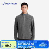 迪卡侬（DECATHLON）保暖户外抓绒衣外套男女运动宽松秋摇粒绒外套冲锋衣内胆 男款-全拉链-深灰色 M