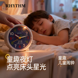 丽声（RHYTHM）闹钟学生闹表儿童可爱创意床头钟9.3cm深蓝CRE306NR77中秋节