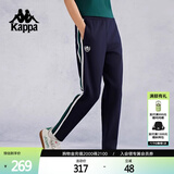 卡帕（Kappa）背靠背2025新款运动长裤女休闲简约针织直筒女款裤子潮K0E62AK03D