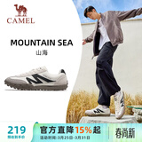 骆驼（CAMEL）山海薄底男鞋复古休闲运动德训鞋子 X14B09L7607 象牙白/黑 40