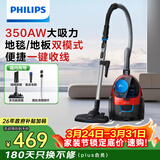 飞利浦（PHILIPS）家用吸尘器卧式手持大功率强力除螨吸毛吸灰吸尘器FC9351