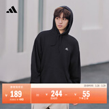 adidas休闲加厚毛圈连帽卫衣套头衫男女秋冬阿迪达斯官方轻运动   黑色   2XL