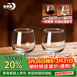 青苹果二两杯白酒杯红酒杯白兰地杯通用95ml6只装 加厚水晶玻璃品鉴杯