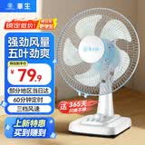 华生（Wahson）台式电风扇家用台扇风扇宿舍卧室12寸台风扇客厅办公室摇头小型电扇学生 12寸五叶60分钟定时+三档摇头WS-A1201