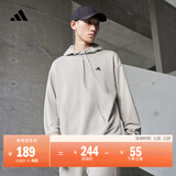 adidas休闲加厚毛圈连帽卫衣套头衫男女秋冬阿迪达斯官方轻运动   金属灰   XS