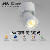 爱斯兰明装射灯LED客厅照画公司LOGO电视背景墙灯简约筒灯 明装-小号白色7W 暖光