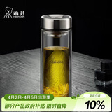 希诺双层玻璃杯男家用商务办公泡茶杯子过滤车载水杯XN-9301 265mL